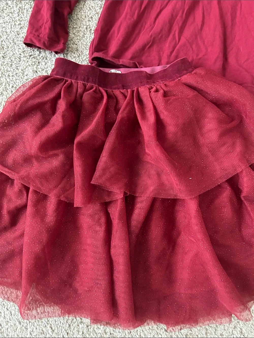 H&M Girls Maroon top and skirt